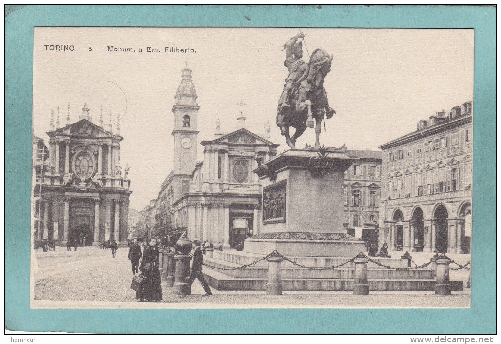 TORINO  -  MONUMENTO  A  EM.  FILIBERTO   - TRES  BELLE CARTE ANIMEE - - Autres Monuments, édifices