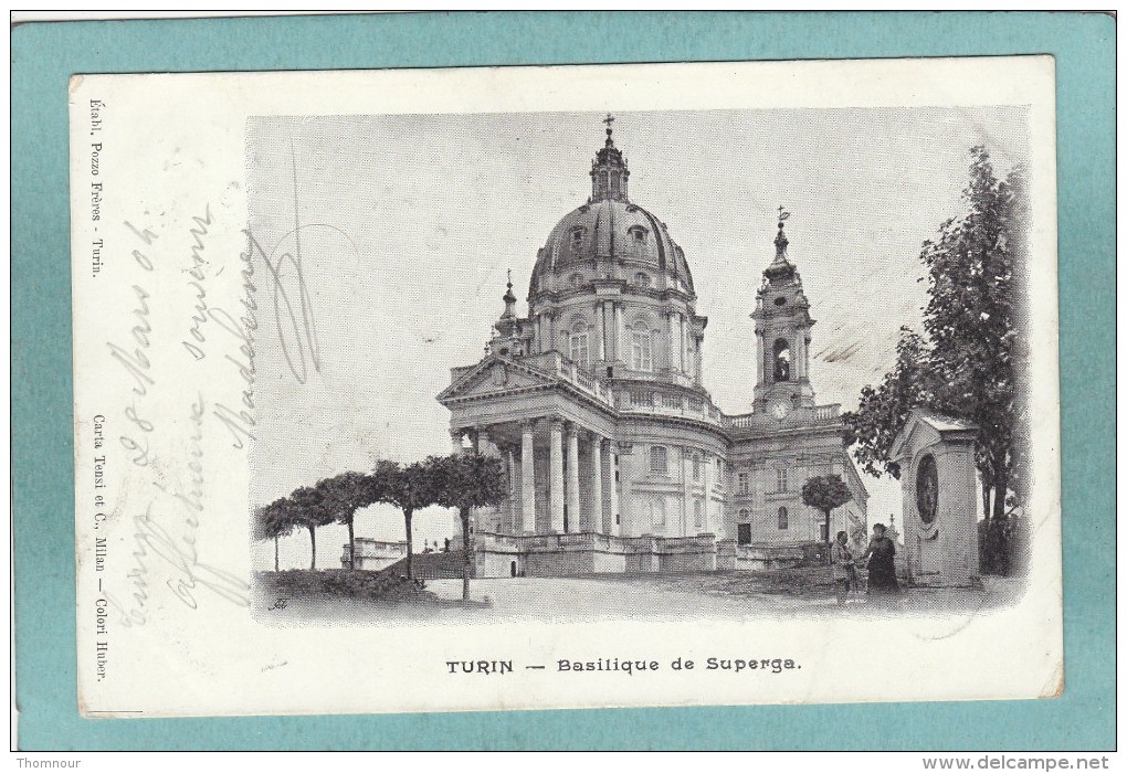 TURIN  -  BASILIQUE  DE  SUPERGA  -  1904  -  CARTE PRECURSEUR  - - Kirchen