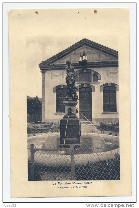 Granges-sur-Vologne - La Fontaine Monumentale Inaugurée Le 4 Sept. 1927 - Granges Sur Vologne