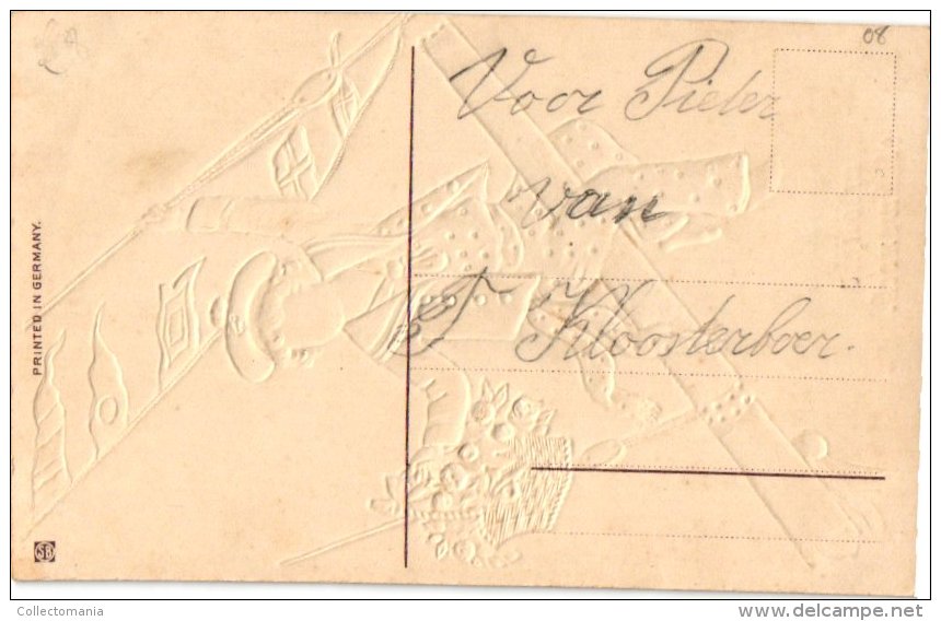 2 Postcards 1910 SAILOR  MARIN     On The Starboard Tack  Illustr Lawson Wood   1relief Fantasie - Wood, Lawson