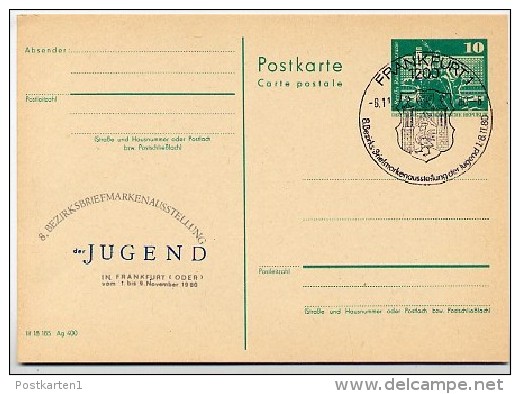 DDR P79-31-80 C125 Postkarte PRIVATER ZUDRUCK Jugend-Ausstellung Frankfurt/Oder Sost.1980 - Cartoline Private - Usati