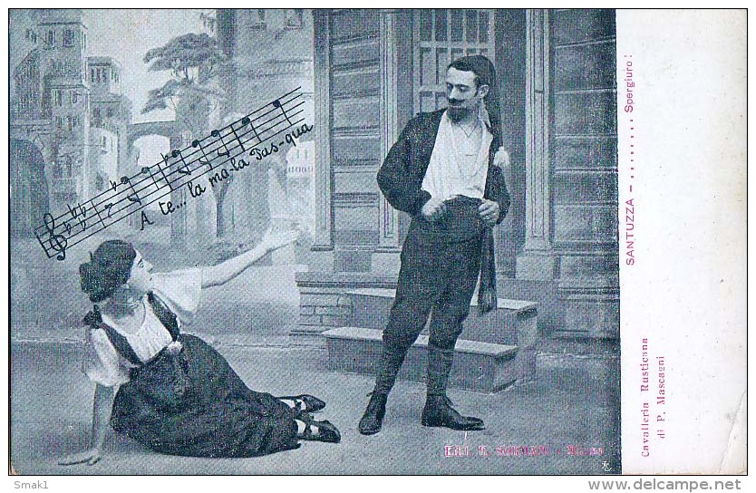 AK OPER " Cavalleria Rusticana " P.MASCAGNI , SANTUZZA OLD POSTCARD VOR 1904 - Opéra