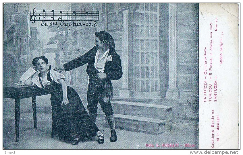 AK OPER " Cavalleria Rusticana " P.MASCAGNI , SANTUZZA TURIDDU OLD POSTCARD VOR 1904 - Opéra