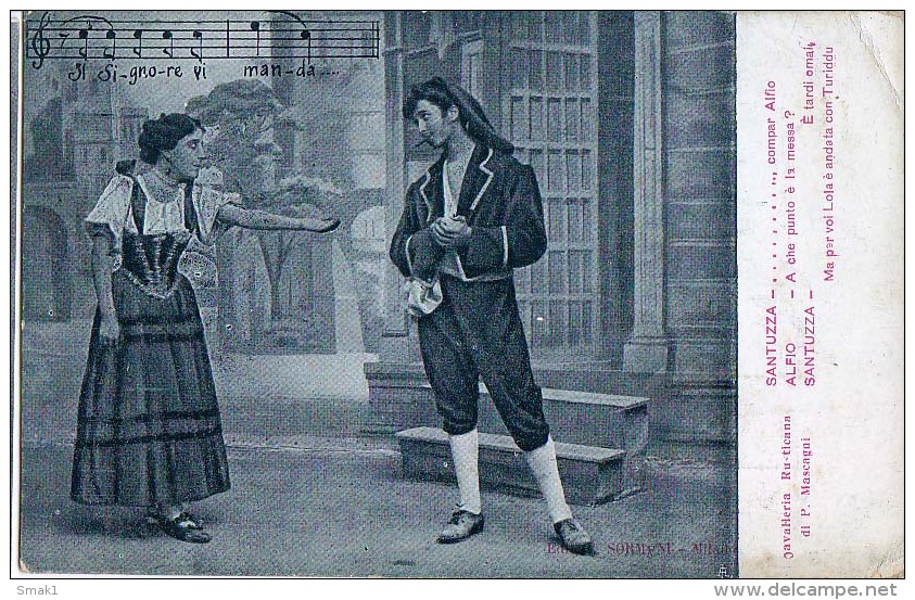 AK OPER " Cavalleria Rusticana " P.MASCAGNI , ALFIO SANTUZZA  OLD POSTCARD VOR 1904 - Opéra