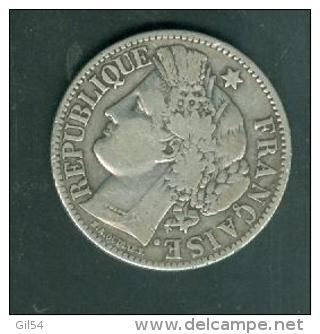 Piece 2 Francs Argent Type Ceres  Année 1870   ,  Pic2304 - 1870-1871 Gouvernement De La Défense Nationale