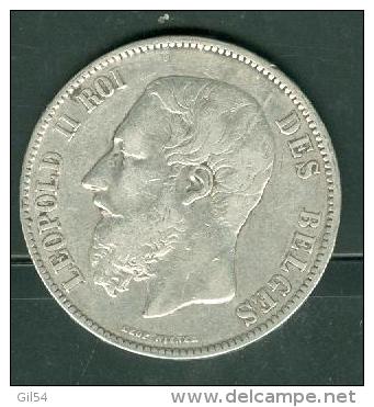 BELGIUM , Piece 5 FRANCS Argent , Silver ,  LEOPOLD II ROI , Année 1872  ,  Pic2401 - 5 Francs