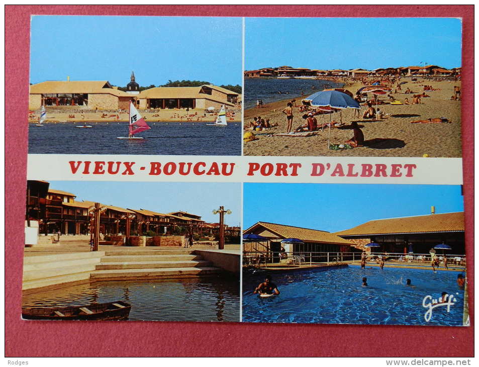 Dep 40 Cpm  VIEUX BOUCAU  PORT D'ALBRET , Multivues , 31/29 , Le Lac V.V Arc En Ciel , La Plage ... (173)Recto/Verso - Vieux Boucau