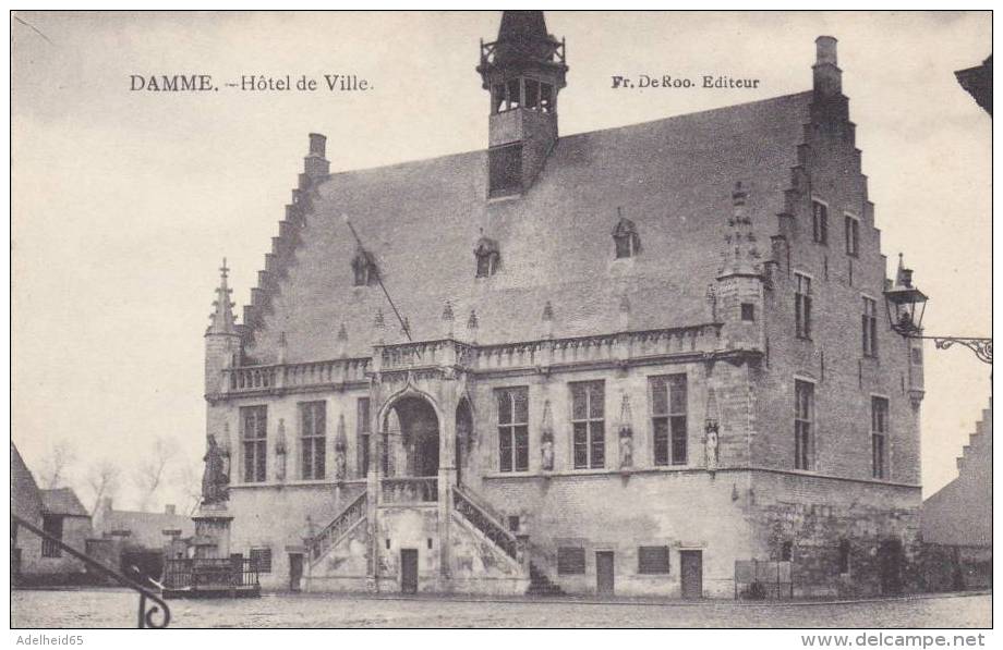 BEL23/ Zeldzaam, Rare,  Ed. De Roo Aldaar, Damme Hotel De Ville Ca 1910 - Damme