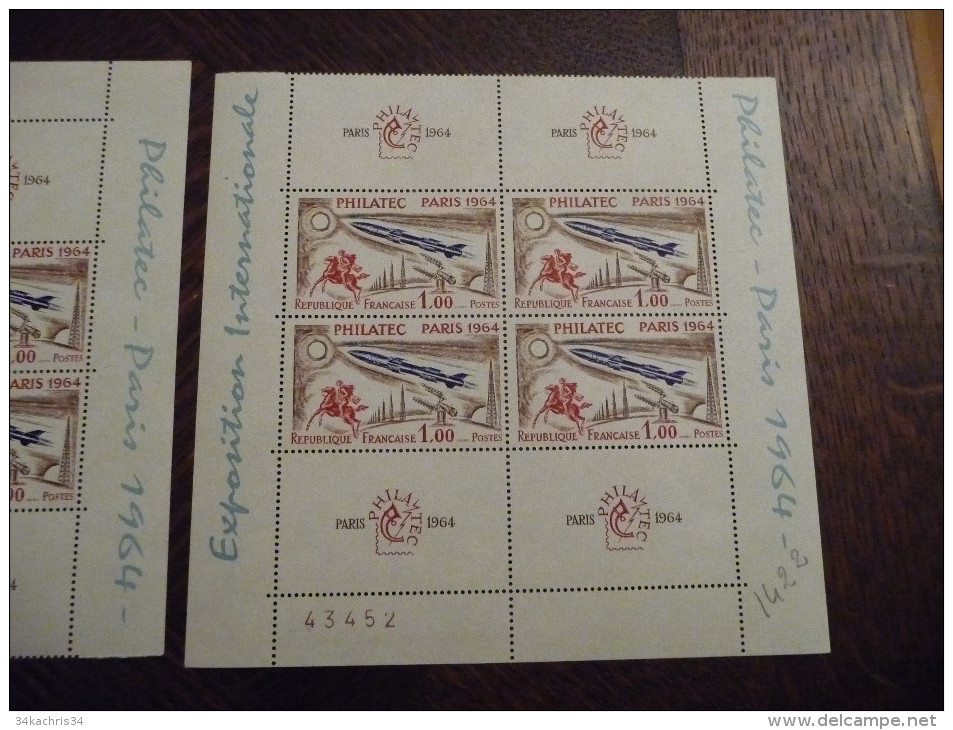 Lot  2 Demi-blocs Philatec 1964 Sans Charnière. - Unused Stamps