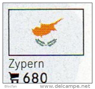 6 Coins + Flaggen-Sticker In Farbe Zypern 7€ Zur Kennzeichnung Von Alben Karten/ Sammlungen LINDNER #680 Flags Of Cyprus - Cyprus