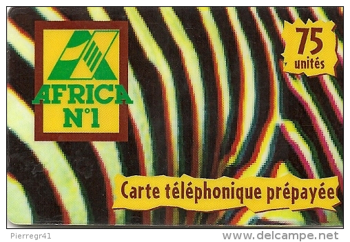 CARTE-PREPAYEE-ATLAS TELECOM-75U-AFRICA1-ZEBRE-T B E - Autres & Non Classés