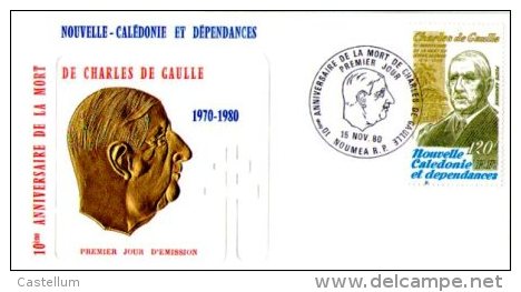 NOUVELLE CALEDONIE- FDC CHARLES DE GAULLE - Briefe U. Dokumente