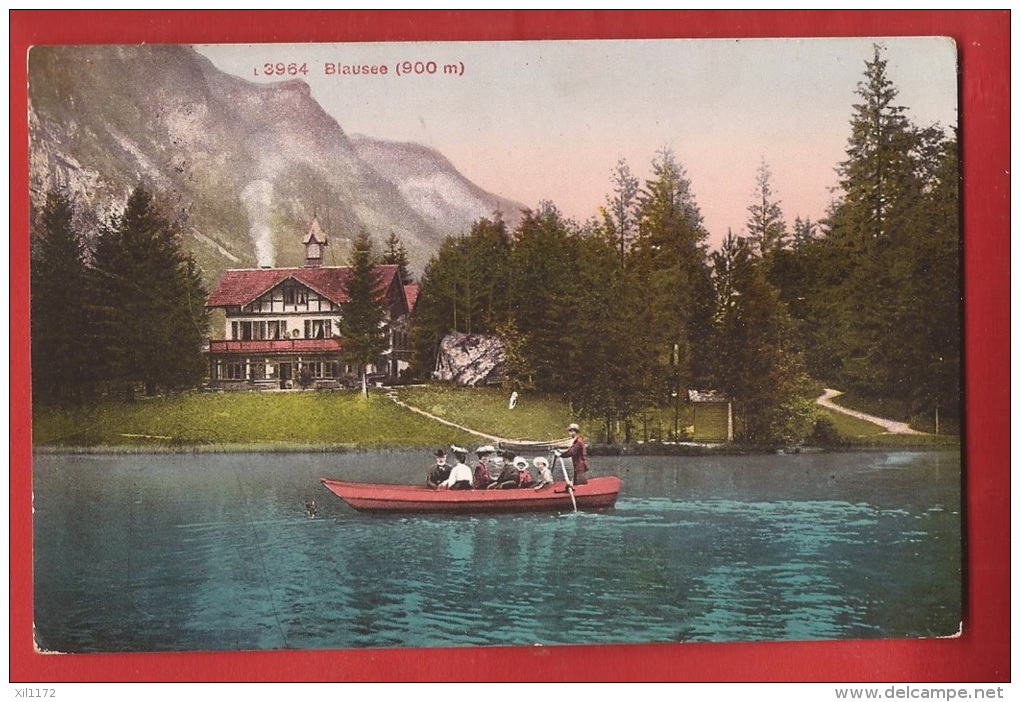 CBE-27  Blausee, Barque Et Hotel. Cachets Frutigen  + Blausee 1912 - Frutigen