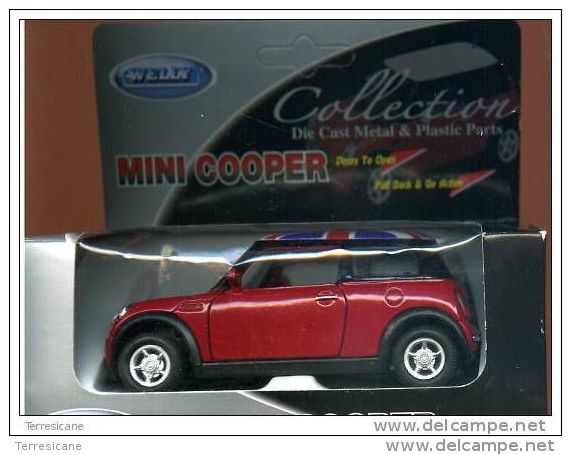 X WELLY MINI COOPER ENGLISH FLAG DOORS OPEN GO FICTION 1/32 NUOVO IN BOX - Escala 1:32