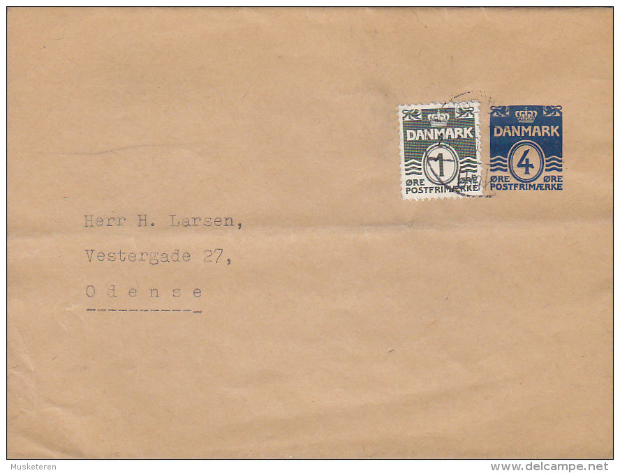 Denmark Uprated Postal Stationery Ganzsache Entier 4 Ø Streifband Wrapper Bande Journal To ODENSE - Enteros Postales