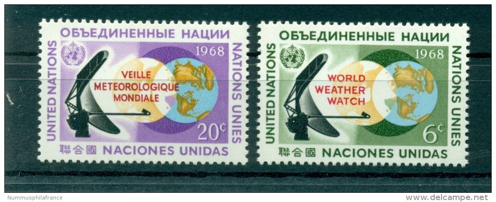 Nations Unies New York 1968 - Michel N. 204/05 - Veille Meteorologique Mondiale - Unused Stamps