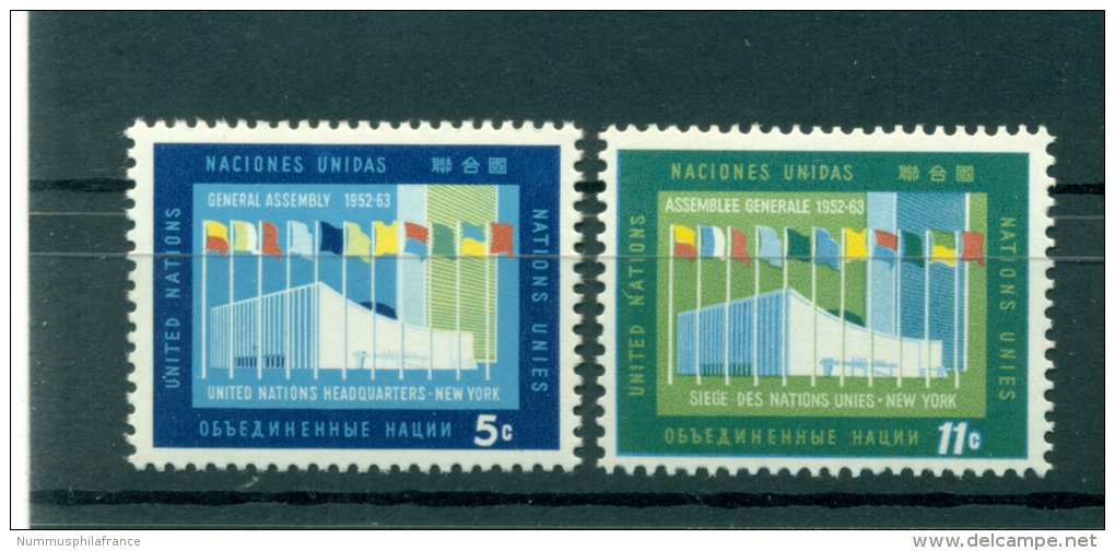 Nations Unies New York 1963 - Michel N. 134/35 - Assemblée Generale 1952 - 1963 - Neufs