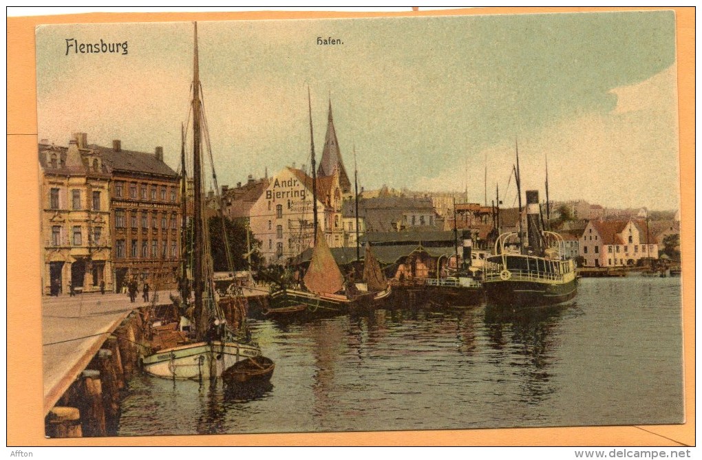 Flensburg Hafen 1905 Postcard - Flensburg