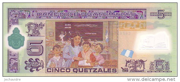 GUATEMALA  5 Quetzales  Emission De 2010  Polymer       ***** BILLET  NEUF ***** - Guatemala