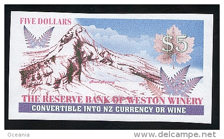 Weston Winery New Zealand. Wine Banknote- Reserve Bank Of Weston Winery - Other & Unclassified