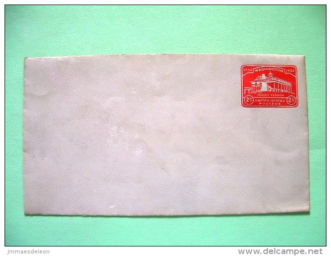 USA 1932 Stationery Stamped Cover - 2c - Washington Mount Vernon - 1921-40