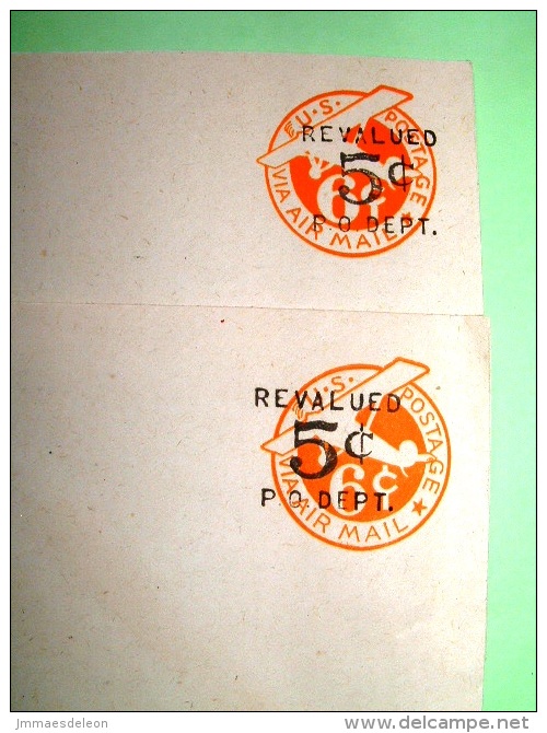 USA 1946 Two Stationery Stamped Cover - 5c On 6c Plane - Thin And Fat "6"c - 1941-60