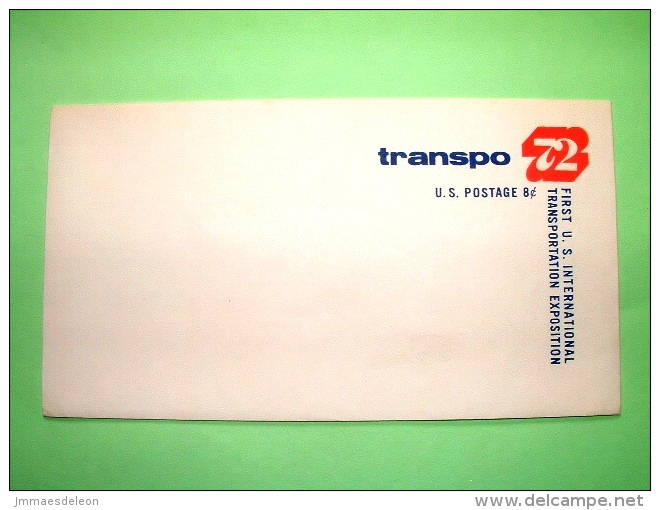 USA 1972 Stationery Stamped Cover - 8c - Transpo 72 - Transportation Exposition - 1961-80