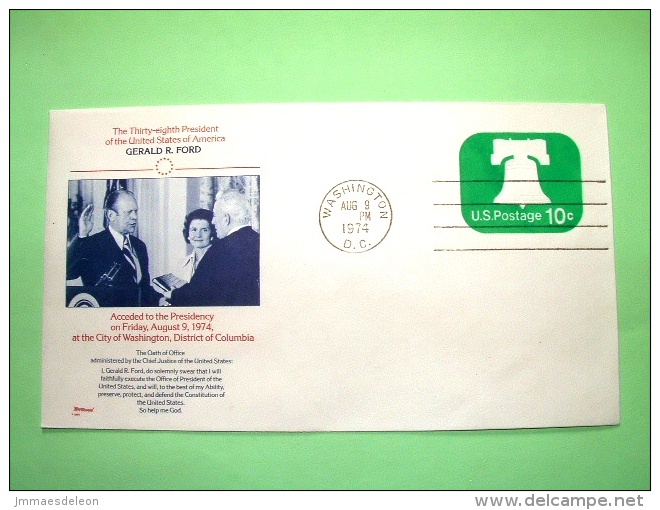 USA 1974 Special Stationery Stamped Cover - Washington - Bell - Gerald Ford - 1961-80