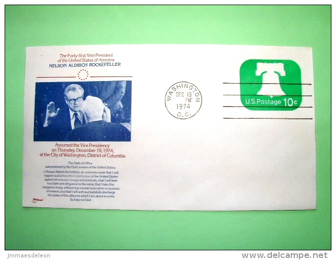 USA 1974 Special Stationery Stamped Cover - Washington - Bell - Nelson Aldrich Rockefeller - 1961-80