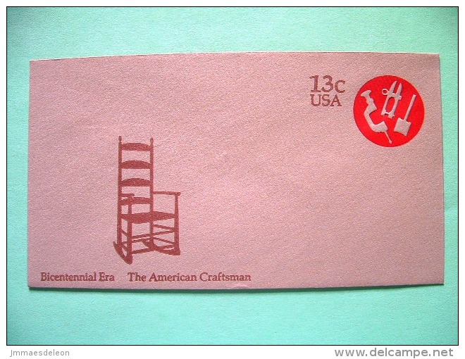 USA 1975 Stationery Stamped Cover - 13c - Craftsman Carpenter Chair Tools - 1961-80