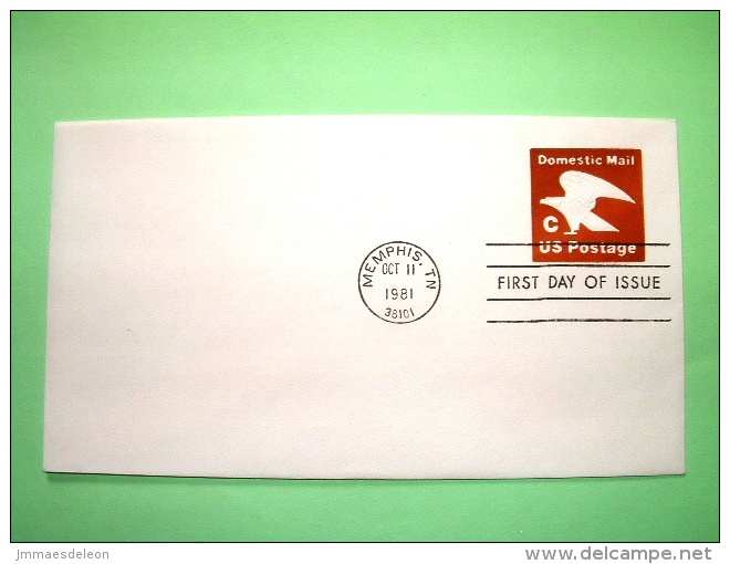 USA 1981 FDC Stationery Stamped Cover - Memphis - "C" Domestic Mail - Eagle - 1981-00