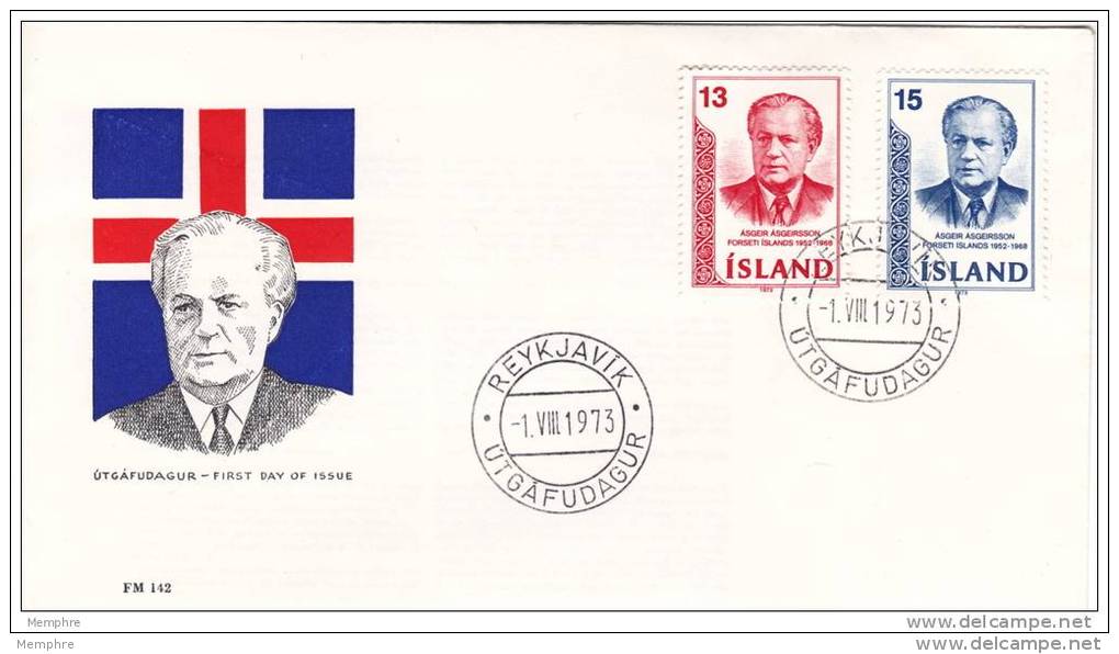 1973  Asgeirsson, Past President  Sc 456-7 Unaddressed Cover - FDC