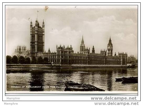 Houses Of Parliament  From The Thames Real Photo  Vintage Card  Mint - River Thames