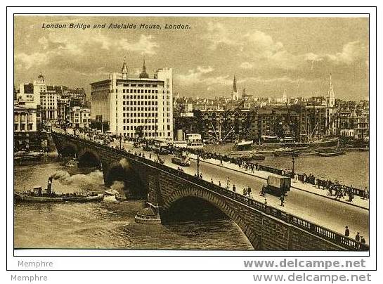 London Bridge And Adelaide House  Vintage Card Written On Back - Other & Unclassified