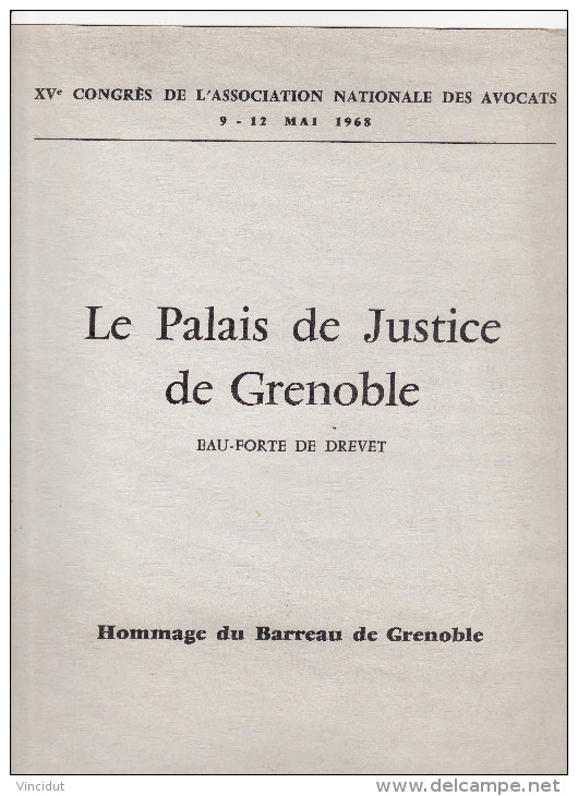 Palais De Justice De Grenoble   Eau-forte  Drevet 1933 - Estampes & Gravures
