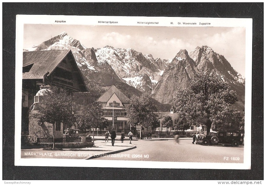 CPA ALLEMAGNE GARMISCH-PARTENKIRCHEN Marktplatz Gegen Zugspitzgruppe Ungelaufen Unused - Garmisch-Partenkirchen