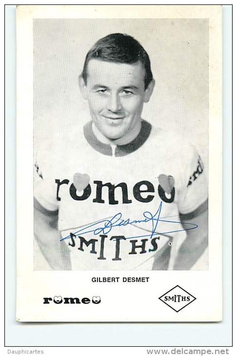 Gilbert DESMET - Autographe Manuscrit , Dédicace - Equipe Cycliste ROMEO Smiths - 2 Scans - Cyclisme