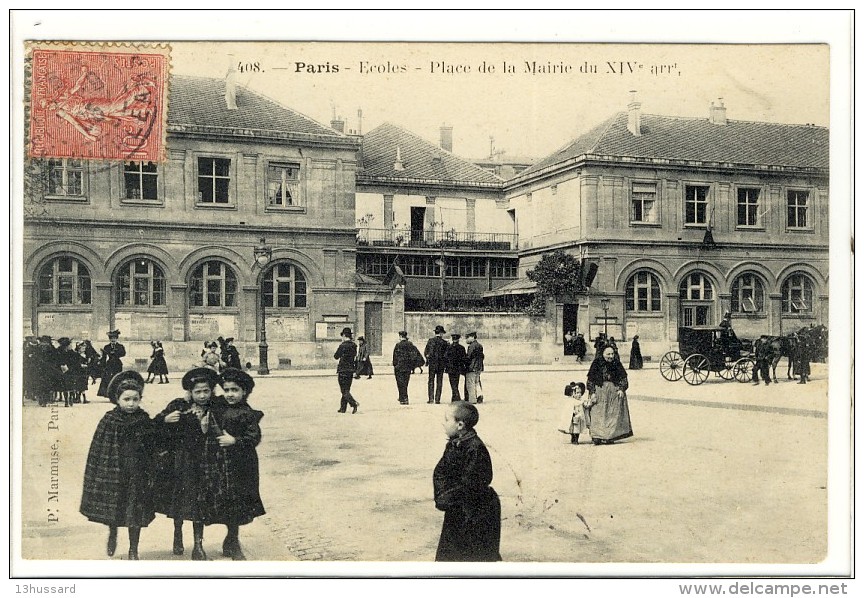 Carte Postale Ancienne Paris 14ème - Ecoles. Place De La Mairie Du X - Arrondissement: 14