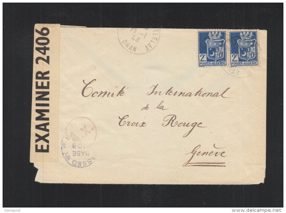 Lettre Algerie 1943 Oran Censure - Storia Postale