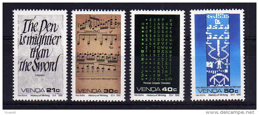 Venda - 1990 - History Of Writing (7th Series) - MNH - Venda