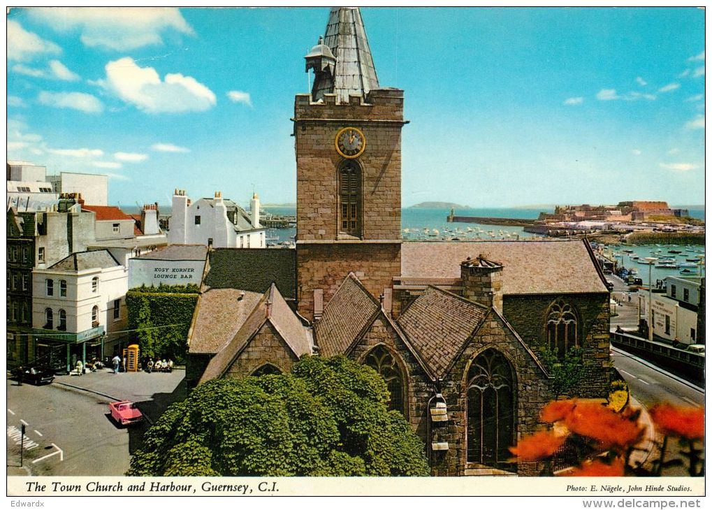 Town Church And Harbour, Guernsey Postcard John Hinde - Guernsey