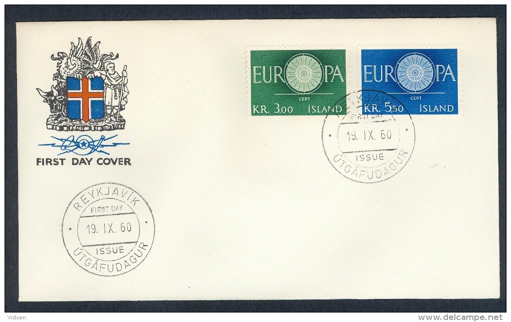 Iceland First Day Cover, 1960 - Brieven En Documenten