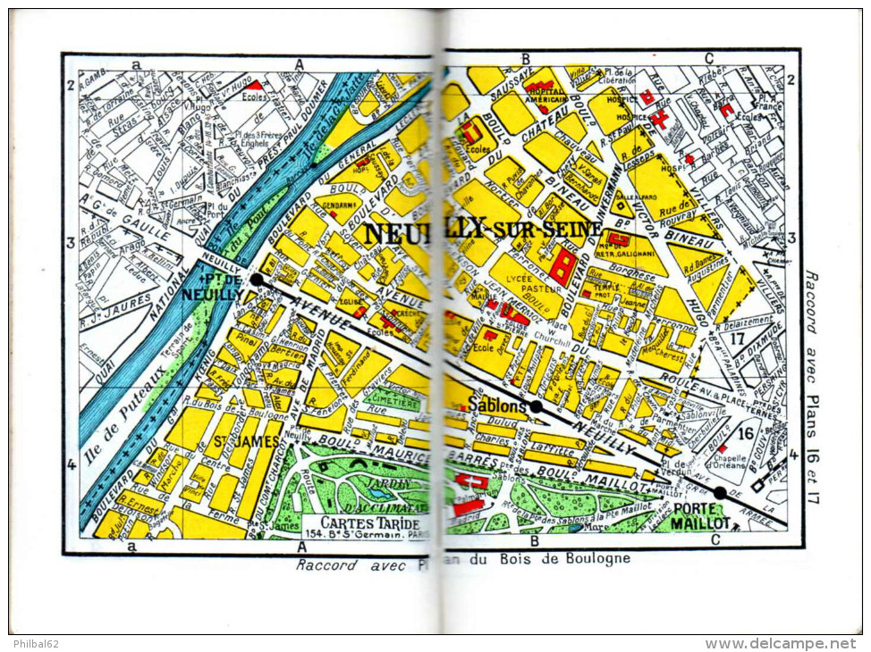 Plan-guide De Paris Taride 1964. Métro, Bus. Répertoire Des Rues, Lignes De Métro, Plan Des Arrondissements..., - Europe