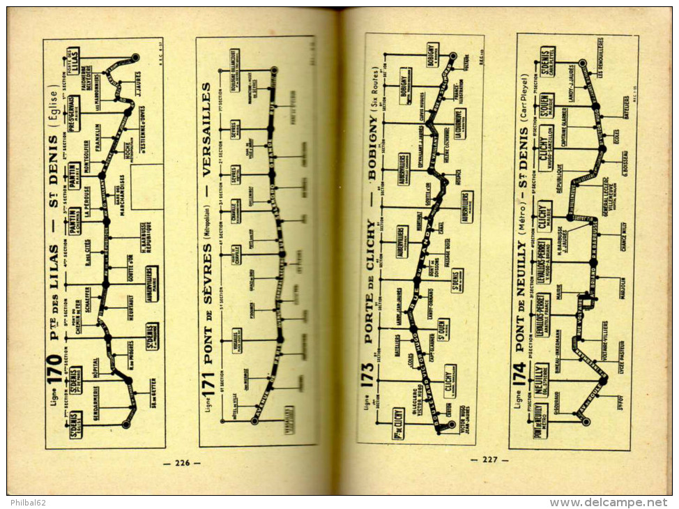 Plan-guide de Paris Taride 1964. Métro, bus. Répertoire des rues, lignes de métro, plan des arrondissements...,