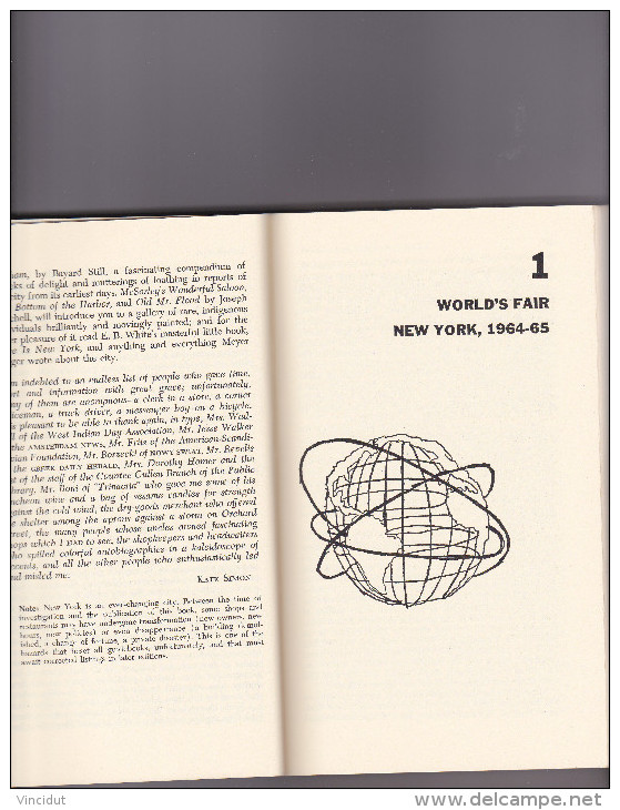 New York Places And Pleasures  Kate Simon World's Fair 1964-1965 - Andere & Zonder Classificatie