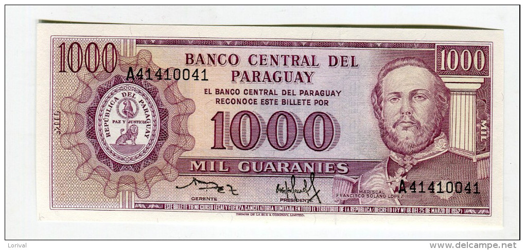 1000 GUARANIES NEUF  7 - Paraguay