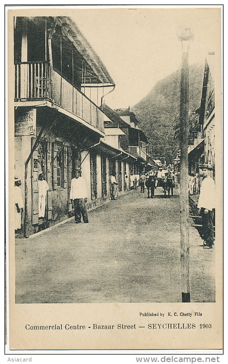 Mahé Commercial Centre Bazaar Street 1903 Editor K.C. Chetty Fils - Seychelles