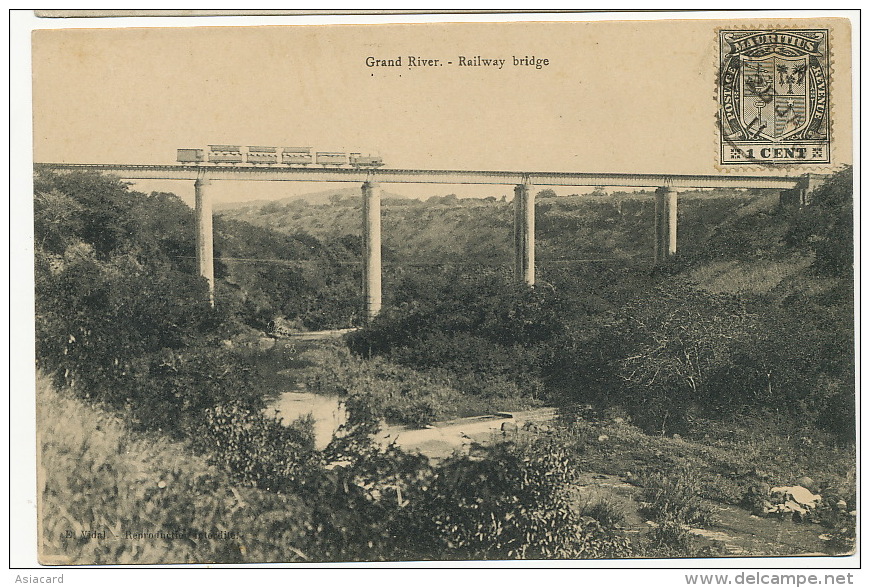 Mauritius Maurice  Grand River Railway Bridge Train  Edit. Vidal Stamped But Not Postally Used - Maurice