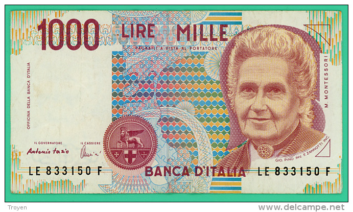 Italie - 1000 Lire - N° LE 833150F - TTB - 1000 Lire