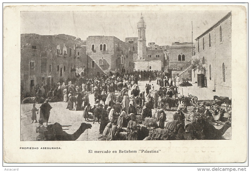 El Mercado En Betlehem Palestina Mexican Postcard Advert Les Parisiennes ( Barcelonnette ? ) Mexico - Palestina